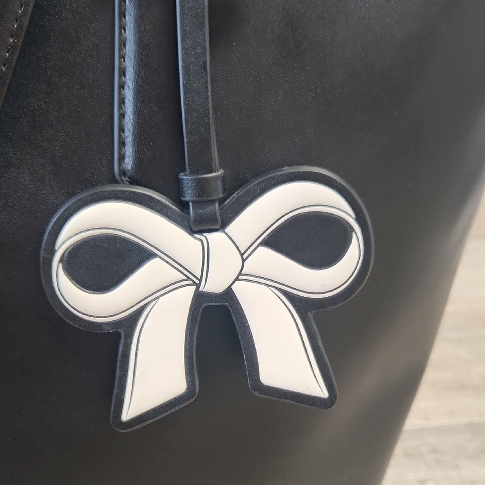 Kate Spade Black Tote with White Bow Accent - Picture 6 of 14